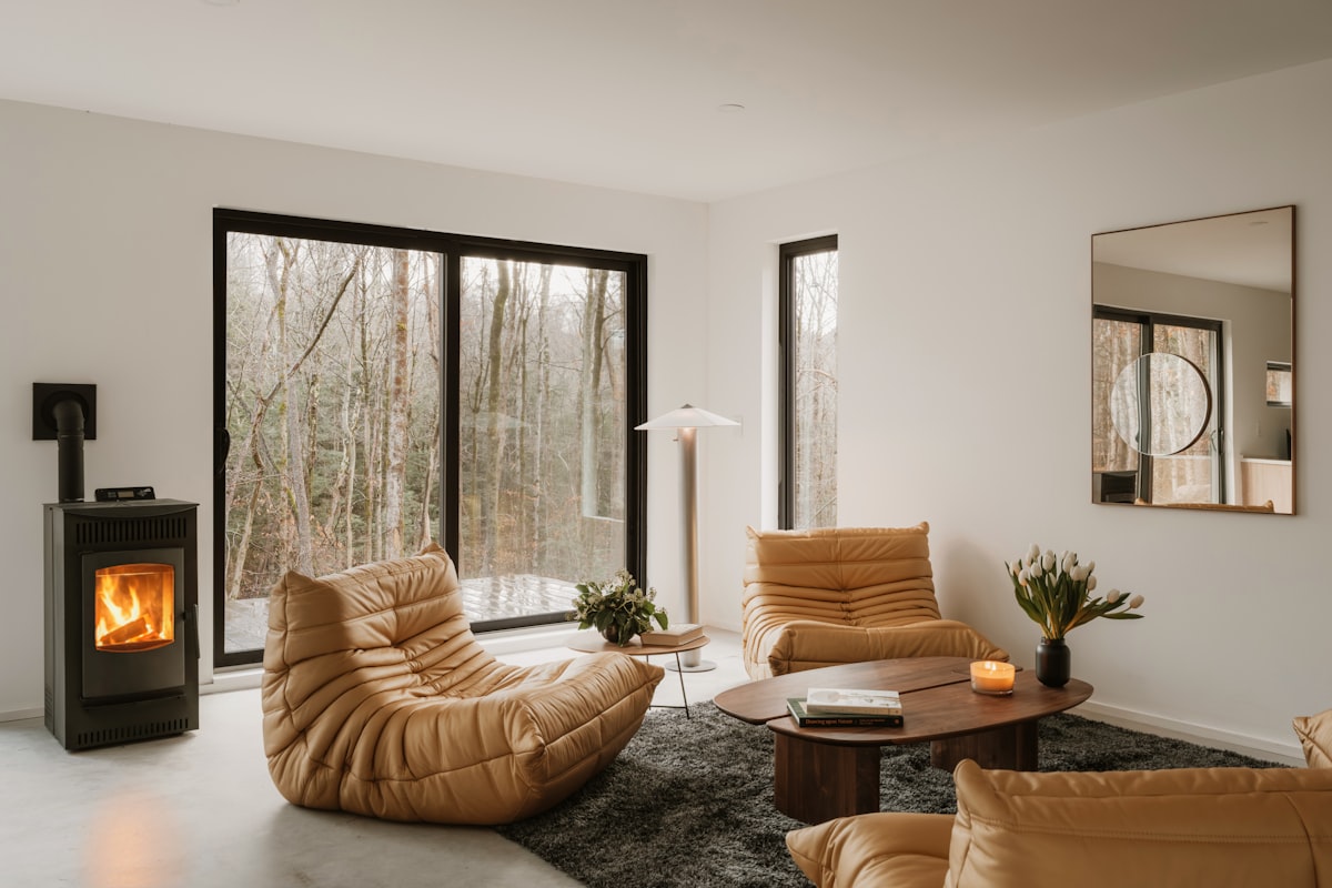 Modern Living Room 2/2 (IG: @clay.banks) related to Discover the Warmth of Chimineas at Home Depot: A Comprehensive Guide to Clay Models