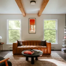 Modern living space 2/2 (IG: @clay.banks) related to The Ultimate Guide to Leather Futon Sofa Beds