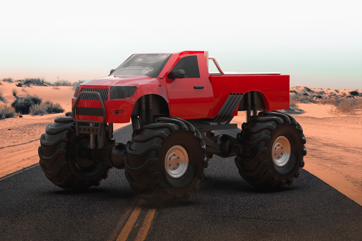 Monster truck 3d render related to Rev Up Your Little One's Sleep with a Truck Toddler Bed