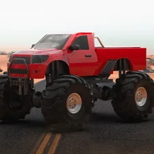 Monster truck 3d render related to Rev Up Your Little One's Sleep with a Truck Toddler Bed