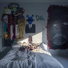 My daughter Ella's room. She painted it herself with the help of her sisters. related to Unleash Your Inner Hero with Superhero Full Size Bedding
