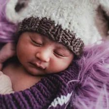 New Born Baby BabyPhotoshoot Purple Fur Costume related to Purple Reign: Creating a Majestic Nursery with Purple Baby Bedding