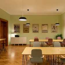 people sitting on chairs inside room related to Elevate Your Space with Lime Green Valances