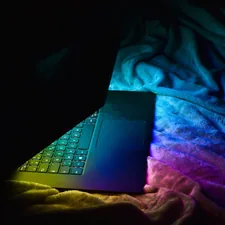 Rainbow outlined laptop related to Bed Bath and Beyond Cyber Monday Deals