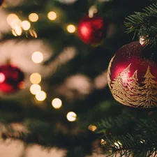 shallow focus photography of red bauble on christmas tree related to Unconventional Christmas Tradition
