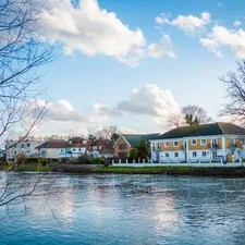 Staines-upon-Thames is a town on the left bank of the River Thames in Surrey, England, in the borough of Spelthorne. At or near the Roman settlement of Pontibus, it became Stanes and then Staines related to Escape to Tranquility: A Riverside Bed and Breakfast Experience