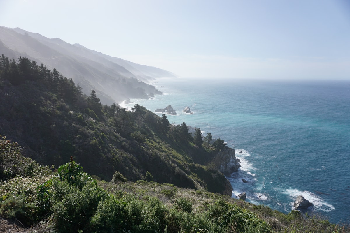 The California coast, draped in Pacific Ocean morning mist, along Highway 1 in Big Sur. related to Escape to Serenity: Discover the Best Big Sur Bed and Breakfasts