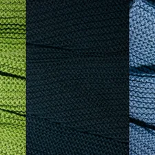 Three different colors of fabric related to Sleep in Calm Serenity with Blue and Green Bedding
