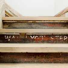 Watch your step! Old stairs in a remodeled building in Logan, utah related to DIY Wooden Valances: A Step-by-Step Guide