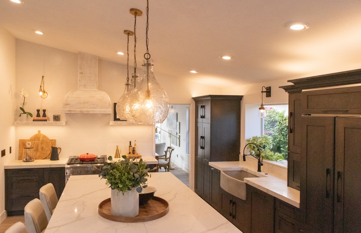 white and brown kitchen island related to Timeless Elegance: The Mission Style Sideboard