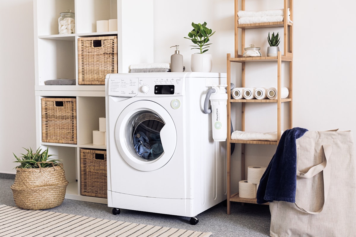 white front load washing machine related to Elevate Your Laundry Room with Stylish Valances
