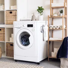 white front load washing machine related to Elevate Your Laundry Room with Stylish Valances