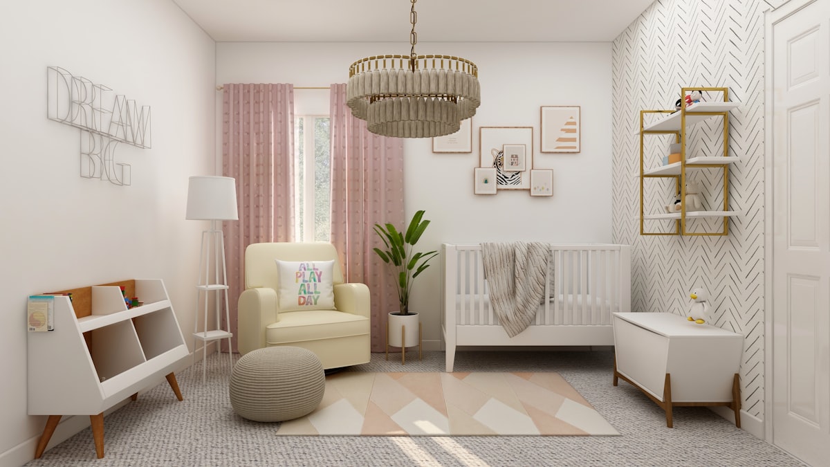 white sofa chair beside white window curtain related to Valances for Nursery