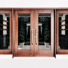 Wooden door gate. related to Enhancing Your Home's First Impression with Entryway Doors with Sidelights