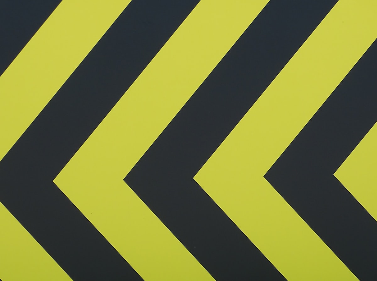 Yellow and Black. Go left or waning.  I love the contrast in colours of black and  yellow.  It stands out. Some insects have the same combination of colour as a warning. Don’t or do not touch.  Be careful. .  related to Brightening Up Your Bedroom: Yellow Chevron Bedding