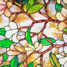 yellow green and brown abstract painting related to Stained Glass Valance